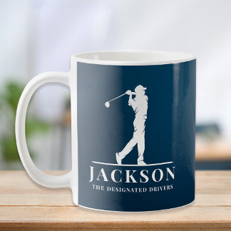 Navy Blue Specialized Monogram Golfer Koffiemok