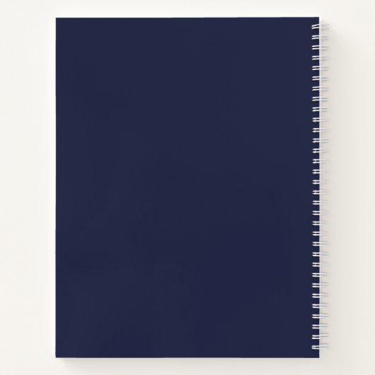 Navy Blue Specialized Script Monogram en Naam Notitieboek (Achterkant)