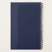 Navy Blue Specialized Script Monogram en Naam Planner (Achterkant)