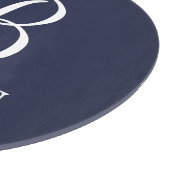 Navy Blue Specialized Script Monogram en Naam Snijplank (Hoek)