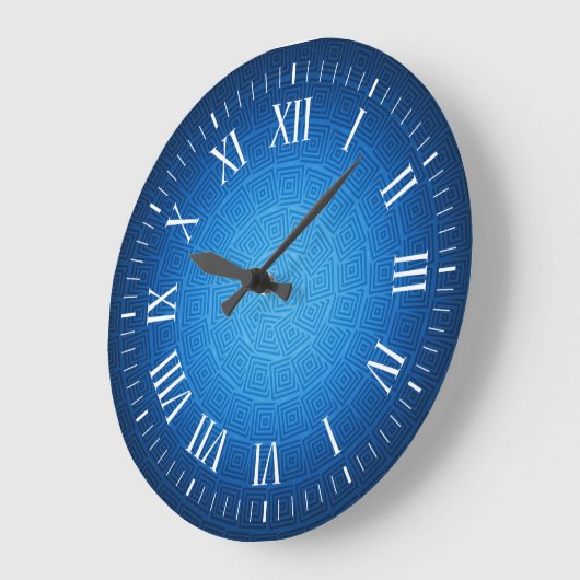 Navy Blue Spiral Design Grote Klok (Hoek)