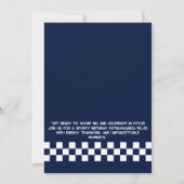 Navy blue sport jongens Verjaardag uitnodiging (Achterkant)