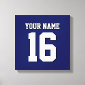 Navy Blue Sports Jersey Team Jersey Canvas Afdruk (Voorkant)