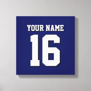 Navy Blue Sports Jersey Team Jersey Canvas Afdruk