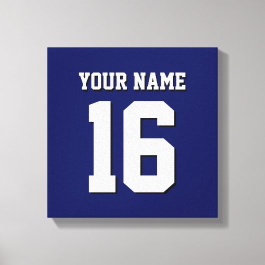 Navy Blue Sports Jersey Team Jersey Canvas Afdruk (Voorkant)