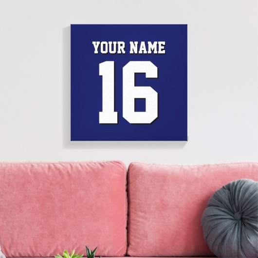 Navy Blue Sports Jersey Team Jersey Canvas Afdruk (Insitu (Woonkamer))