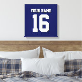 Navy Blue Sports Jersey Team Jersey Canvas Afdruk (Insitu (Slaapkamer))