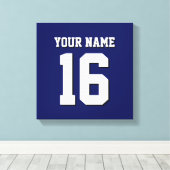 Navy Blue Sports Jersey Team Jersey Canvas Afdruk (Insitu (Houten vloer))