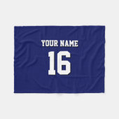 Navy Blue Sports Jersey Team Jersey Fleece Deken (Voorkant (Horizontaal))
