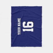 Navy Blue Sports Jersey Team Jersey Fleece Deken (Voorkant)