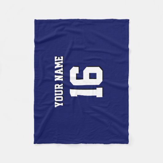 Navy Blue Sports Jersey Team Jersey Fleece Deken (Voorkant)