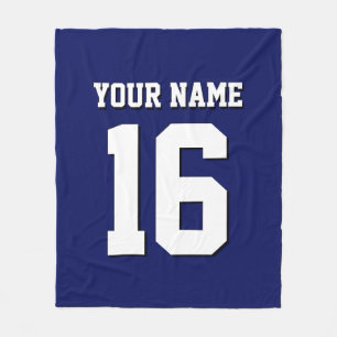 Navy Blue Sports Jersey Team Jersey Fleece Deken