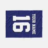 Navy Blue Sports Jersey Team Jersey Fleece Deken (Voorkant (Horizontaal))
