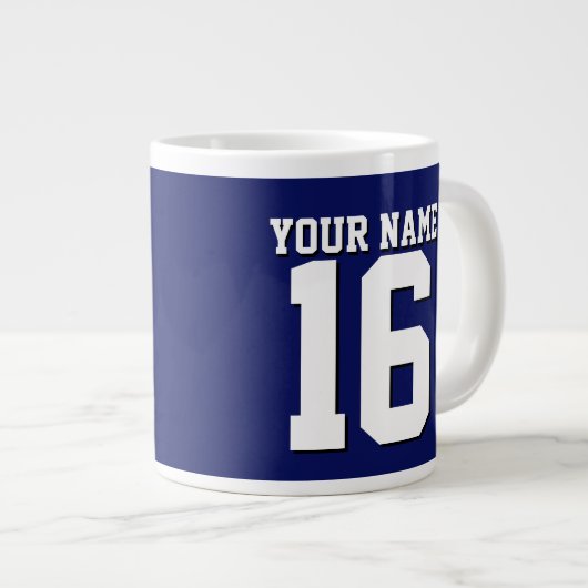 Navy Blue Sports Jersey Team Jersey Grote Koffiekop (Voorkant rechts)