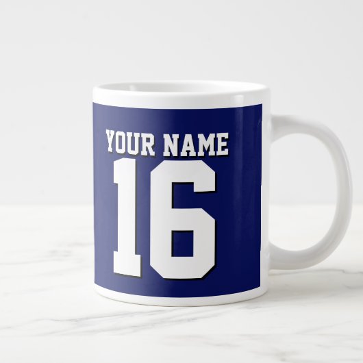 Navy Blue Sports Jersey Team Jersey Grote Koffiekop (Rechts)