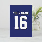 Navy Blue Sports Jersey Team Jersey Kaart (Staand voorkant)
