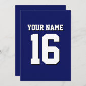 Navy Blue Sports Jersey Team Jersey Kaart (Voorkant / Achterkant)