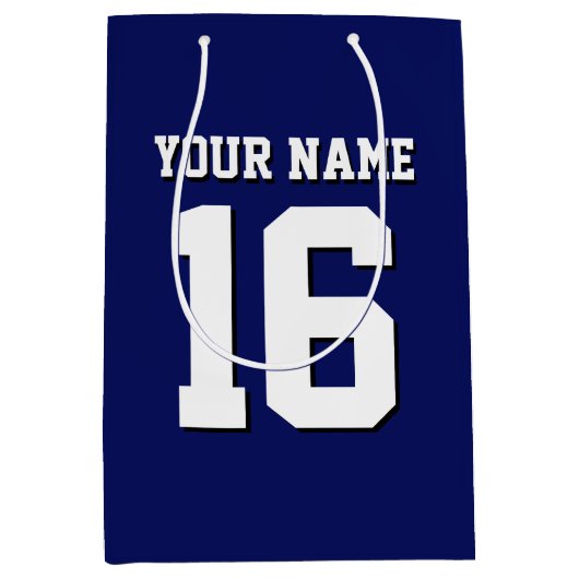 Navy Blue Sports Jersey Team Jersey Medium Cadeauzakje (Voorkant)