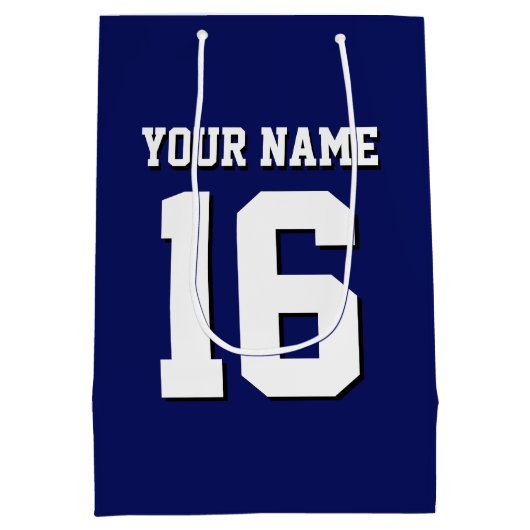 Navy Blue Sports Jersey Team Jersey Medium Cadeauzakje (Achterkant)