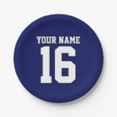 Navy Blue Sports Jersey Team Jersey Papieren Bordje (Voorkant)