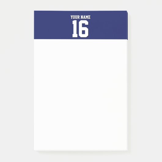 Navy Blue Sports Jersey Team Jersey Post-it® Notes (Voorkant)