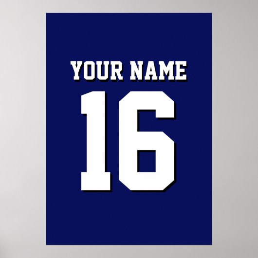 Navy Blue Sports Jersey Team Jersey Poster (Voorkant)