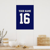 Navy Blue Sports Jersey Team Jersey Poster (Keuken)
