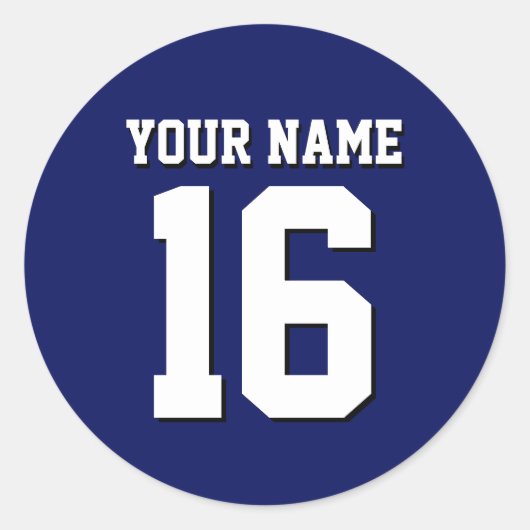 Navy Blue Sports Jersey Team Jersey Ronde Sticker (Voorkant)