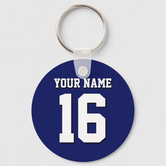 Navy Blue Sports Jersey Team Jersey Sleutelhanger (Voorkant)