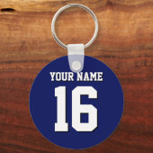 Navy Blue Sports Jersey Team Jersey Sleutelhanger (Voorkant)
