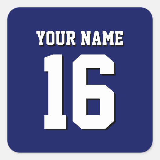 Navy Blue Sports Jersey Team Jersey Vierkante Sticker (Voorkant)