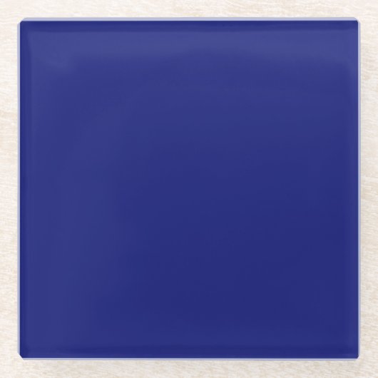 Navy Blue Square Glass Onderzetter (Voorkant)