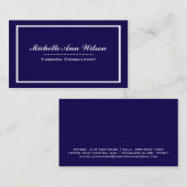 Navy Blue Square Professionele Visitekaartjes (Voorkant / Achterkant)