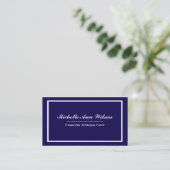 Navy Blue Square Professionele Visitekaartjes (Staand voorkant)
