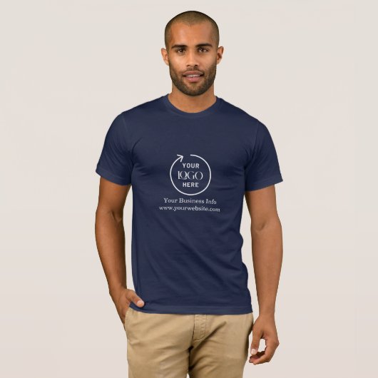 Navy Blue Staff T-shirt – Bedrijf Logo Branded (Voorkant volledig)
