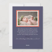 Navy Blue Stamp 2 Foto Kerstmis Feestdagenkaart (Achterkant)