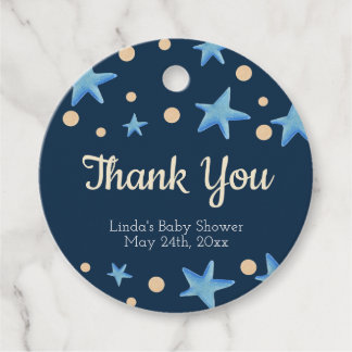 Navy Blue Star Baby shower Dank u Bedankjes Labels
