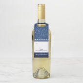Navy Blue Star Gepersonaliseerde Kerstvakantie cad Flessenhanger (Op fles)