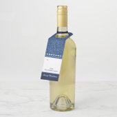 Navy Blue Star Gepersonaliseerde Kerstvakantie cad Flessenhanger (Schuin)