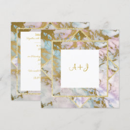 NAVY BLUE STAR GOLD WEDDING LAYERED INVITATION KAART