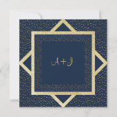 NAVY BLUE STAR GOLD WEDDING LAYERED KAART (Voorkant)