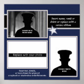 Navy Blue Star Photo Collage Display Poster (Voorkant)