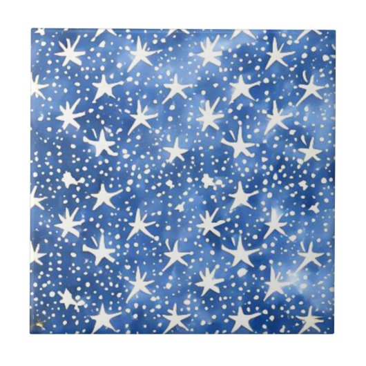 Navy blue star sky tegeltje (Voorkant)