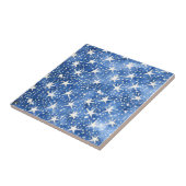Navy blue star sky tegeltje (Zijkant)