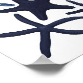 Navy Blue Starfish Beach Decor Poster (Hoek)