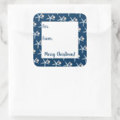 Navy Blue Starfish Kerstmis Stickers (Tas)