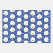 Navy Blue Starfish Sand Dollar Kerstmis Inpakpapier Vel (Voorkant 2)