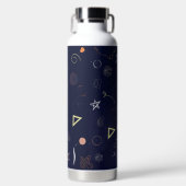 Navy Blue Starnacht Doodle RVS fles (Voorkant)