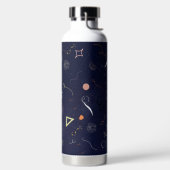 Navy Blue Starnacht Doodle RVS fles (Links)