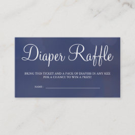Navy Blue Starry Sky Diaper Raffle Card Tickets Informatiekaartje